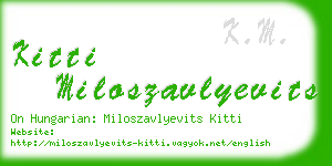 kitti miloszavlyevits business card